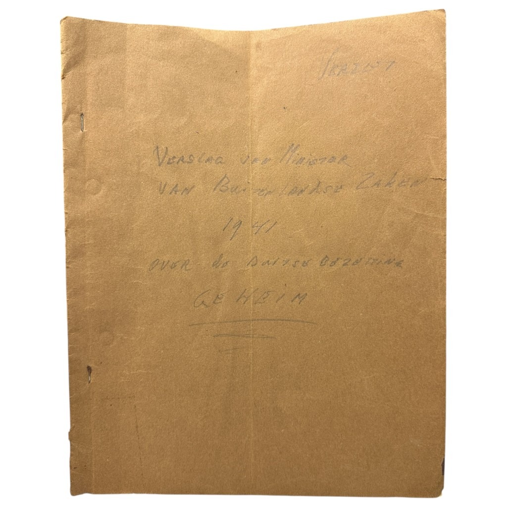 Original WWII Dutch resistance report Minister Eelco van Kleffens 1941