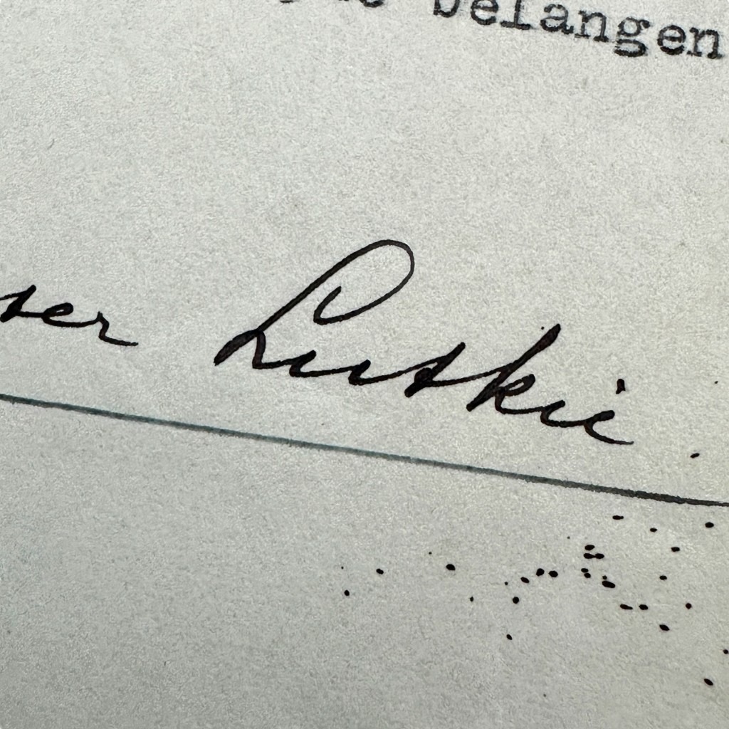 Original early Dutch fascists letter from Wouter Lutkie (Hand-signed)