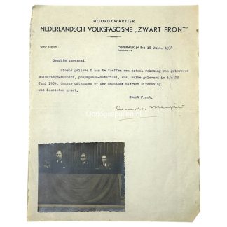 Original WWII Dutch Zwart Front Arnold Meijer letter from Oisterwijk