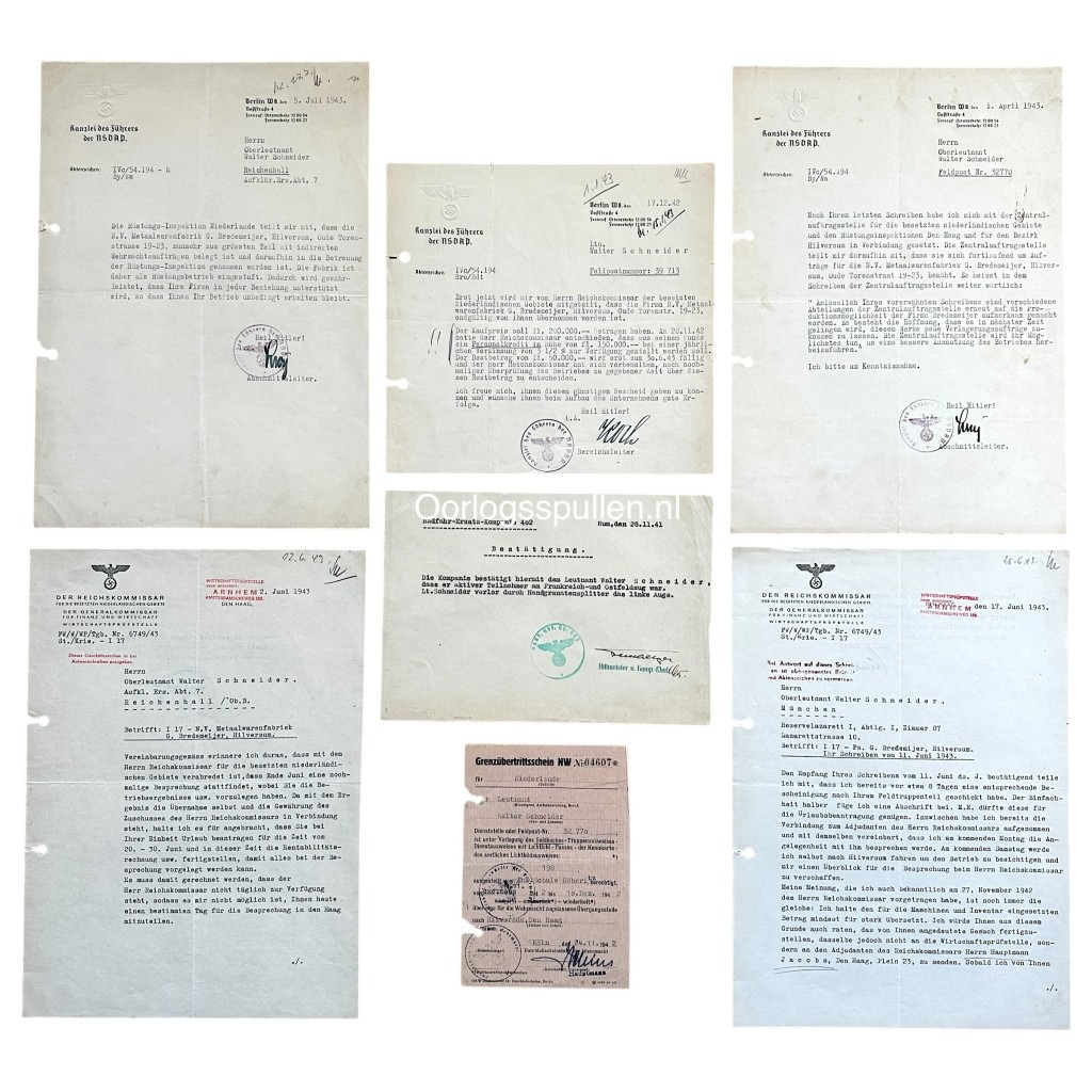 Original WWII German Kanzlei des Führers der NSDAP set Hilversum