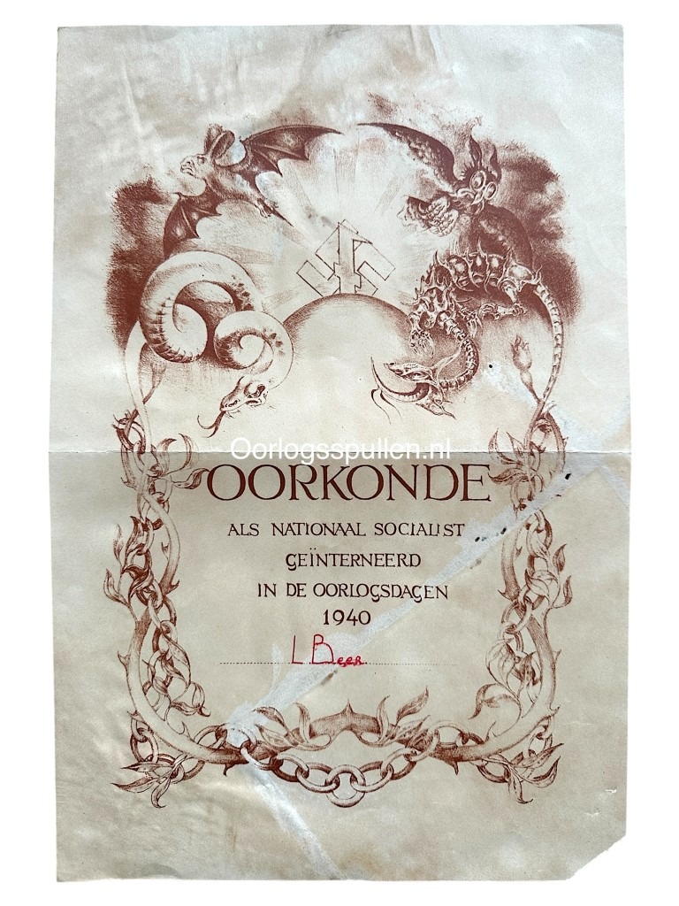 Original WWII Dutch NSB set from Hillegersberg