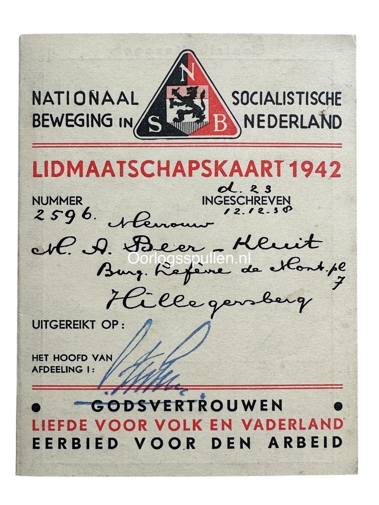 Original WWII Dutch NSB set from Hillegersberg
