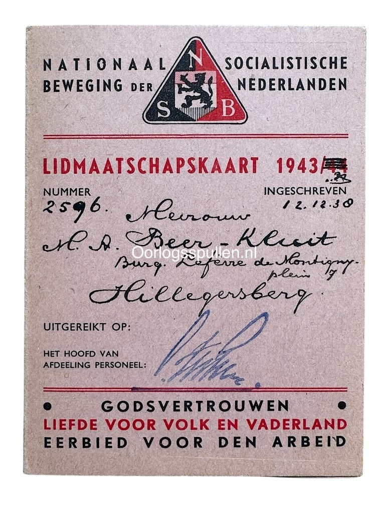 Original WWII Dutch NSB set from Hillegersberg