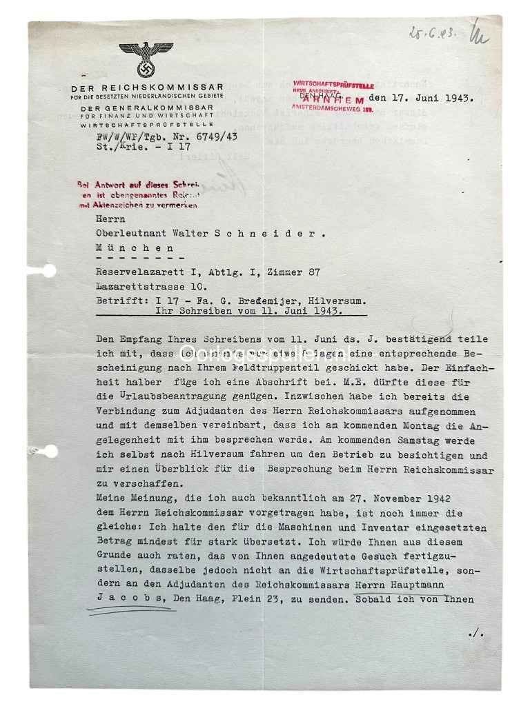 Original WWII German Kanzlei des Führers der NSDAP set Hilversum