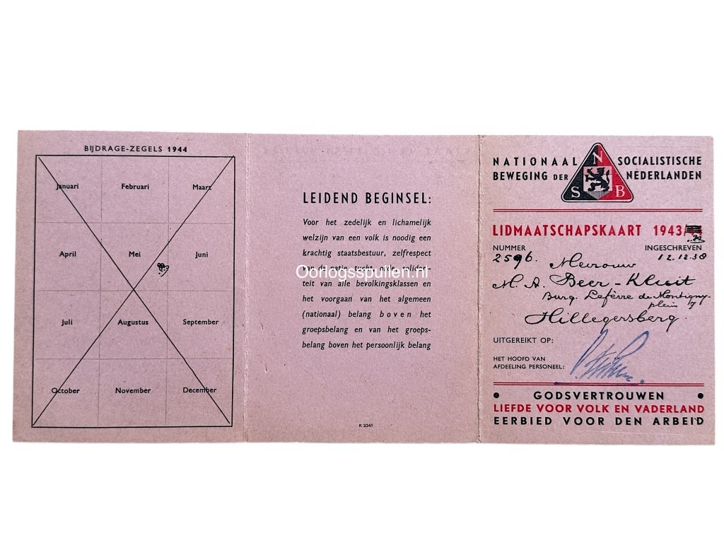 Original WWII Dutch NSB set from Hillegersberg