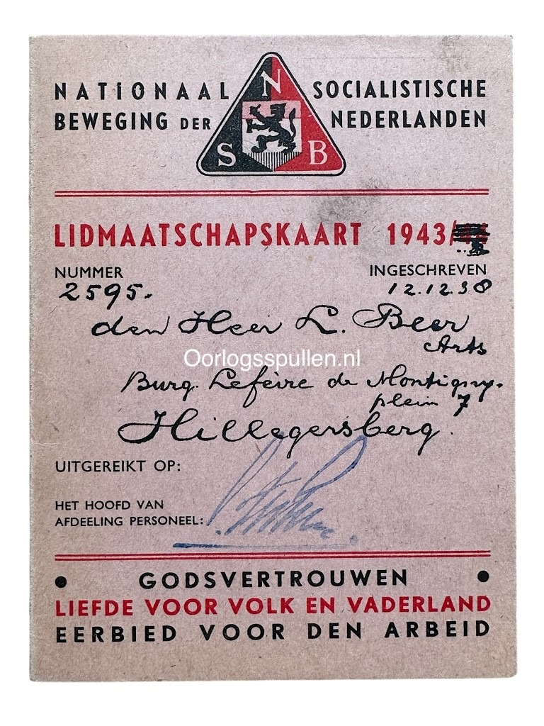 Original WWII Dutch NSB set from Hillegersberg