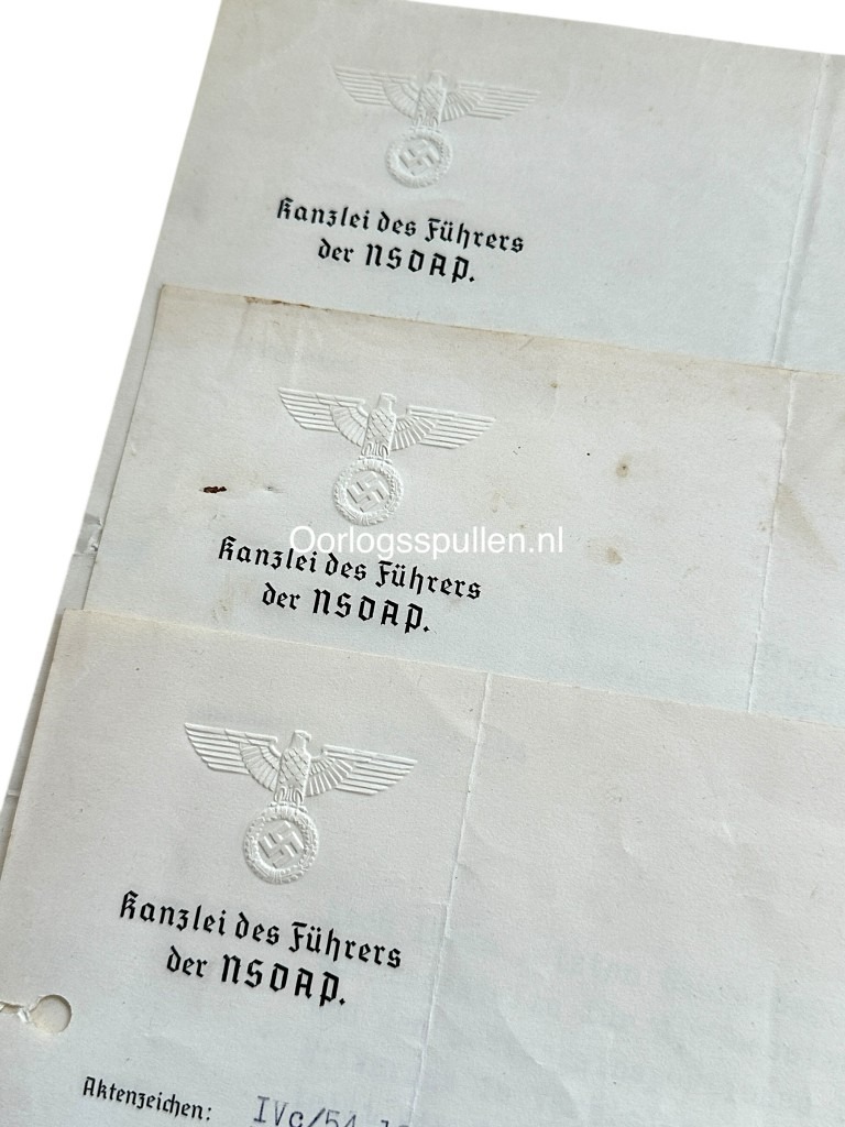 Original WWII German Kanzlei des Führers der NSDAP set Hilversum