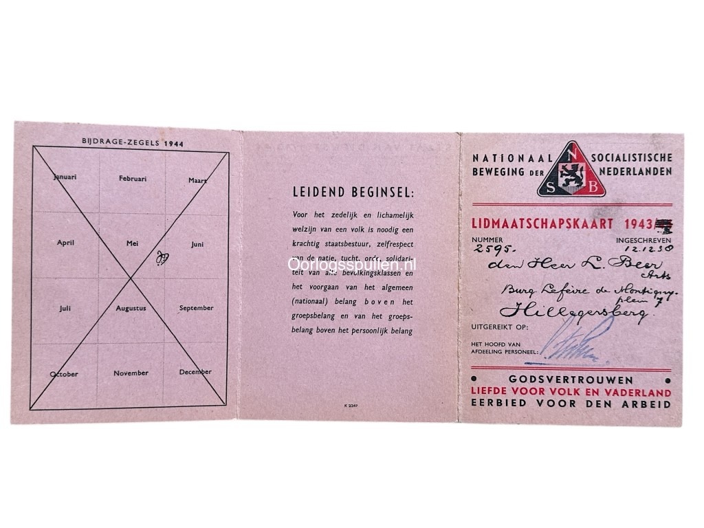 Original WWII Dutch NSB set from Hillegersberg