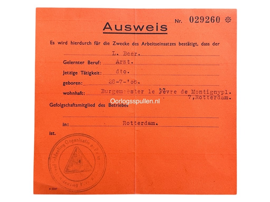 Original WWII Dutch NSB set from Hillegersberg