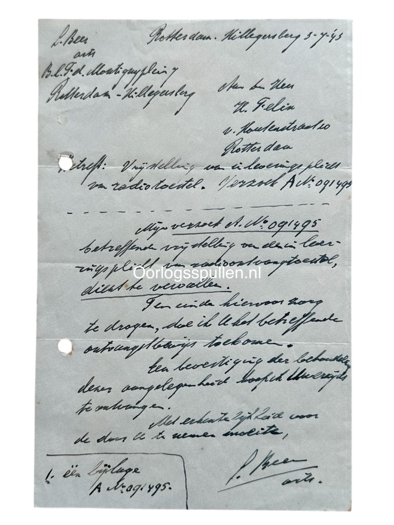 Original WWII Dutch NSB set from Hillegersberg