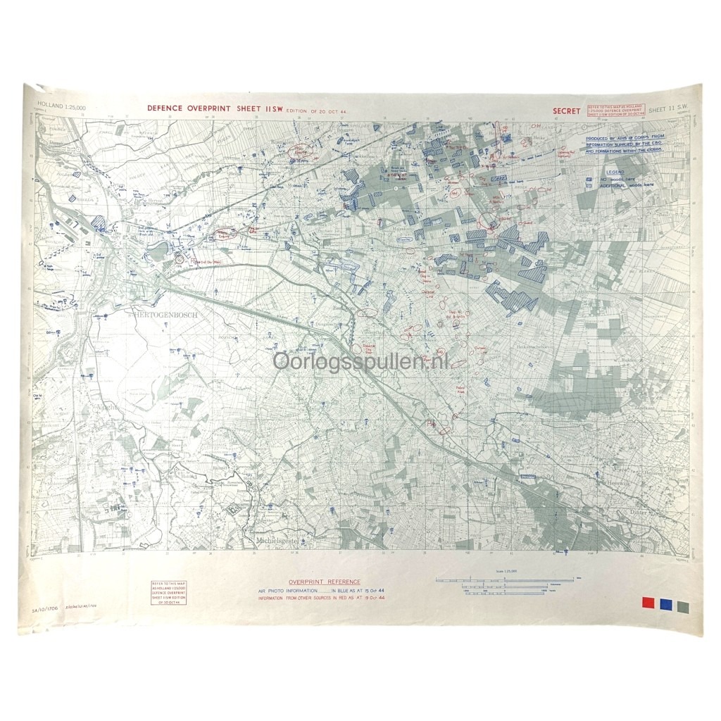 Original WWII British Secret map for Operation Pheasant – ’s-Hertogenbosch