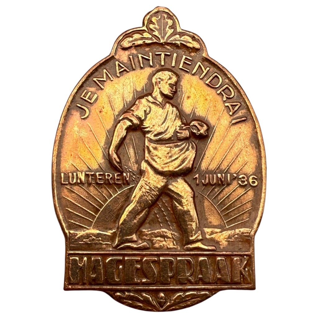 Original WWII Dutch NSB Hagespraak 1936 pin Lunteren