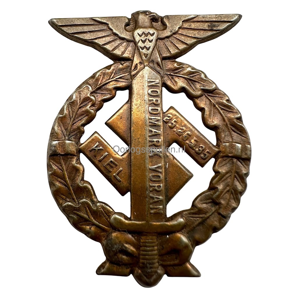 Original WWII German SA 'Nordmark Voran' Kiel 1935 pin