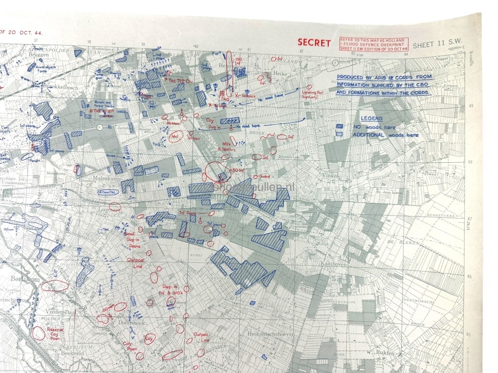 Original WWII British Secret map for Operation Pheasant – ’s-Hertogenbosch