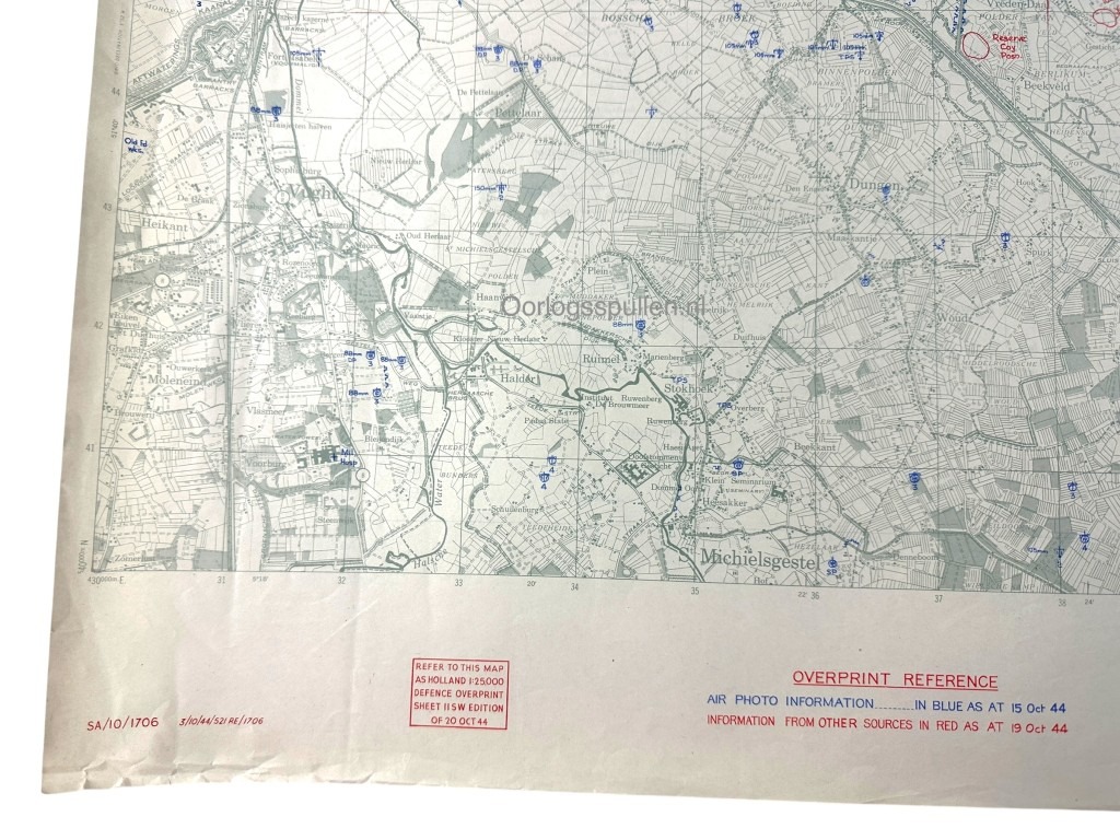 Original WWII British Secret map for Operation Pheasant – ’s-Hertogenbosch