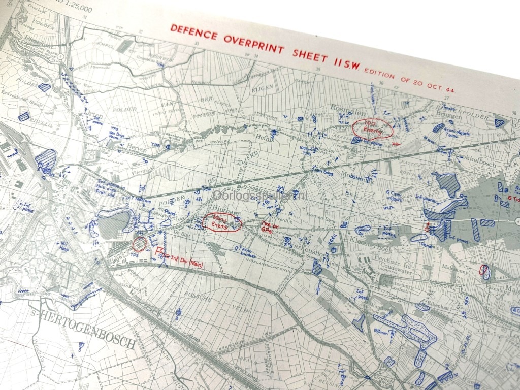 Original WWII British Secret map for Operation Pheasant – ’s-Hertogenbosch