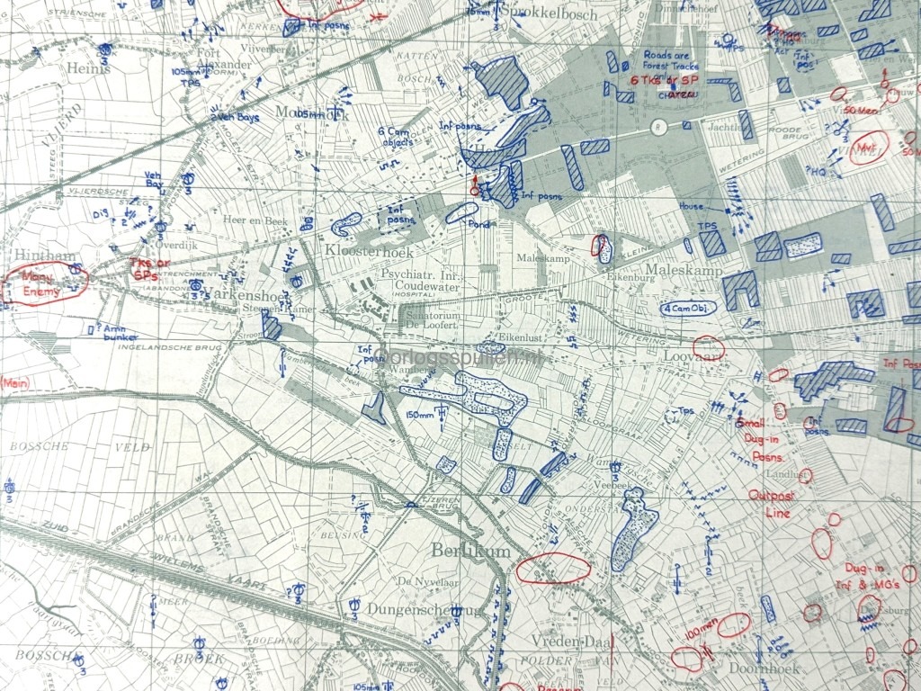 Original WWII British Secret map for Operation Pheasant – ’s-Hertogenbosch