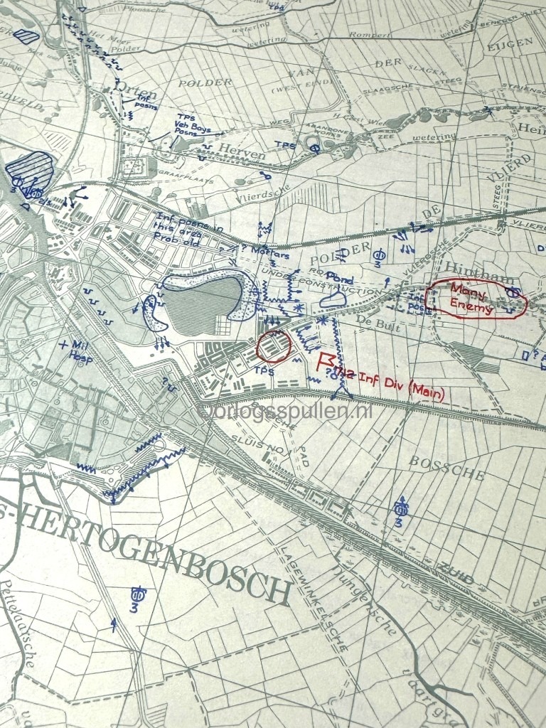 Original WWII British Secret map for Operation Pheasant – ’s-Hertogenbosch