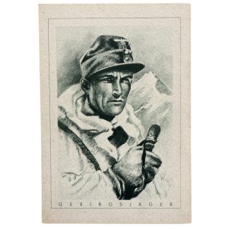 Original WWII German postcard Gebirgsjäger
