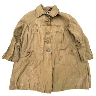 Original WWII German Kriegsmarine children’s dress – rare World War 2 naval uniform piece with eagle buttons, authentic wartime textile collectible for military history and Kriegsmarine collectors.