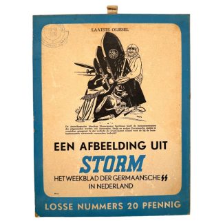 Original WWII Dutch SS cardboard Storm SS window sign