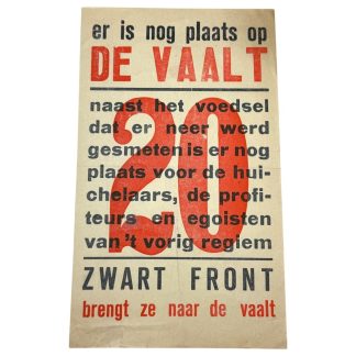 Original WWII Dutch Zwart Front flyer ‘de Vaalt’
