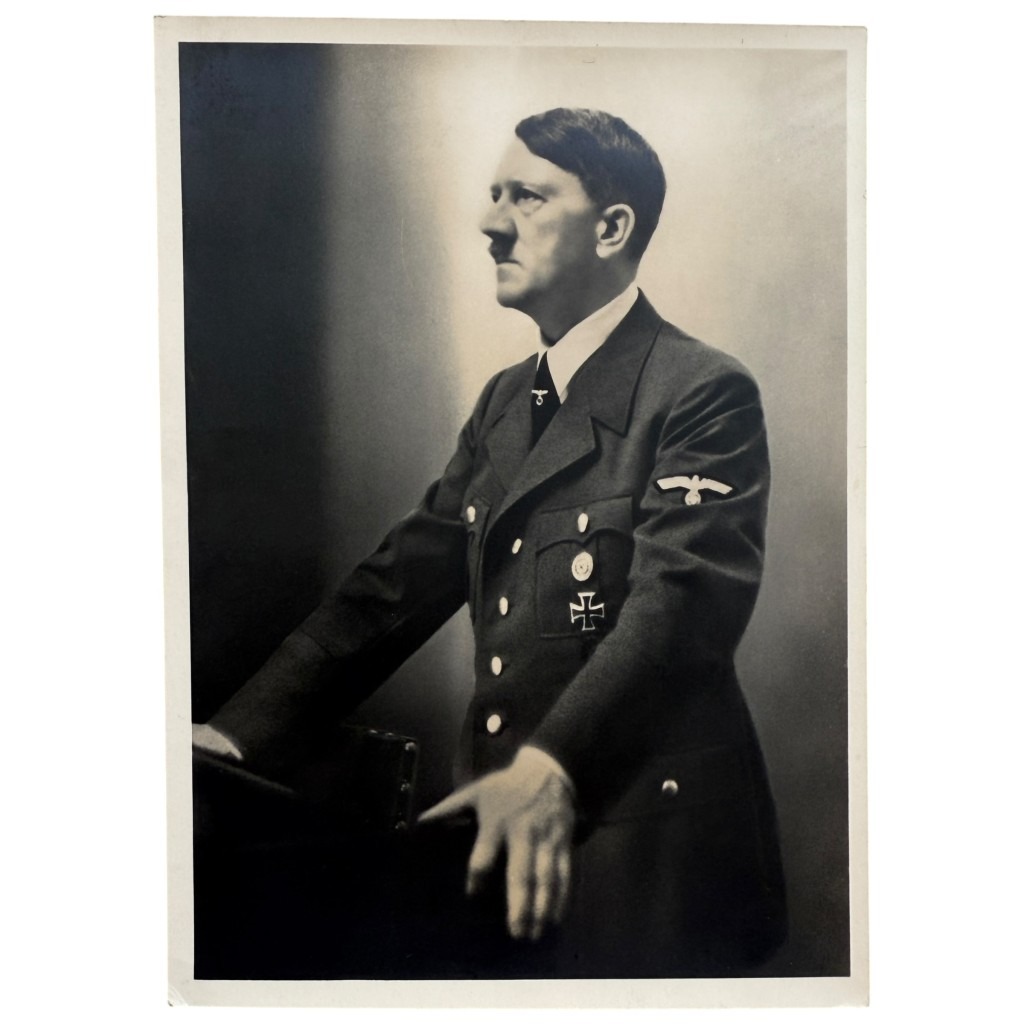 Original WWII German Adolf Hitler photo by Heinrich Hoffmann from München. Militaria