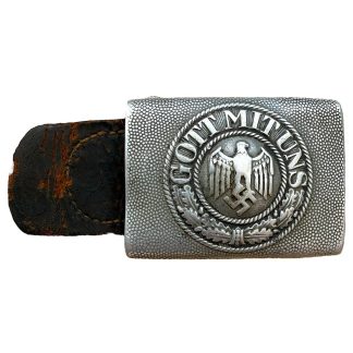 Original WWII German WH Heer aluminum buckle with tab
