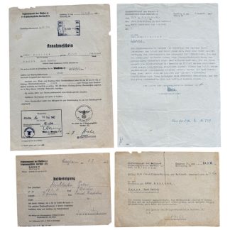 Original WWII German Waffen-SS registration documents Leibstandarte Adolf Hitler
