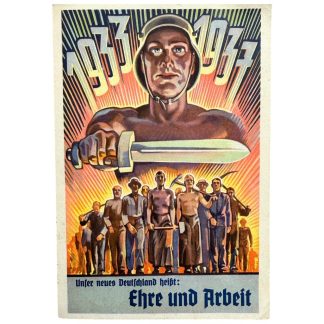 Original WWII German postcard Ehre und Arbeit