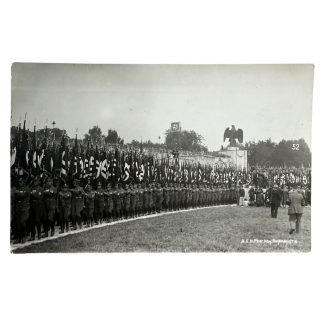 Original WWII German postcard SA members with flags