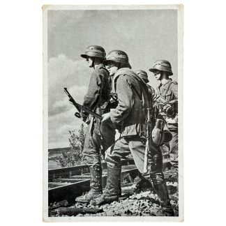 Original WWII German postcard soldiers