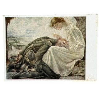 Original WWII German postcard tired German soldier