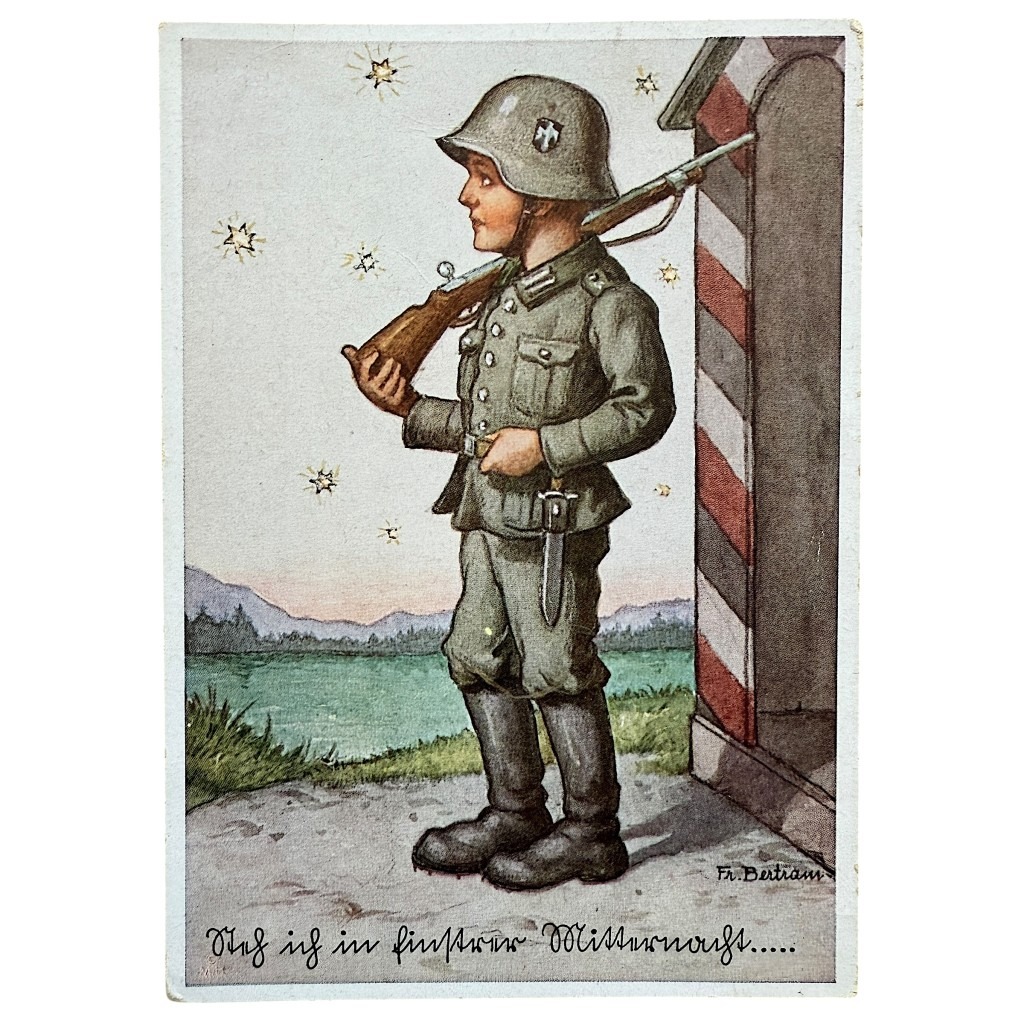 Original WWII German postcard soldier