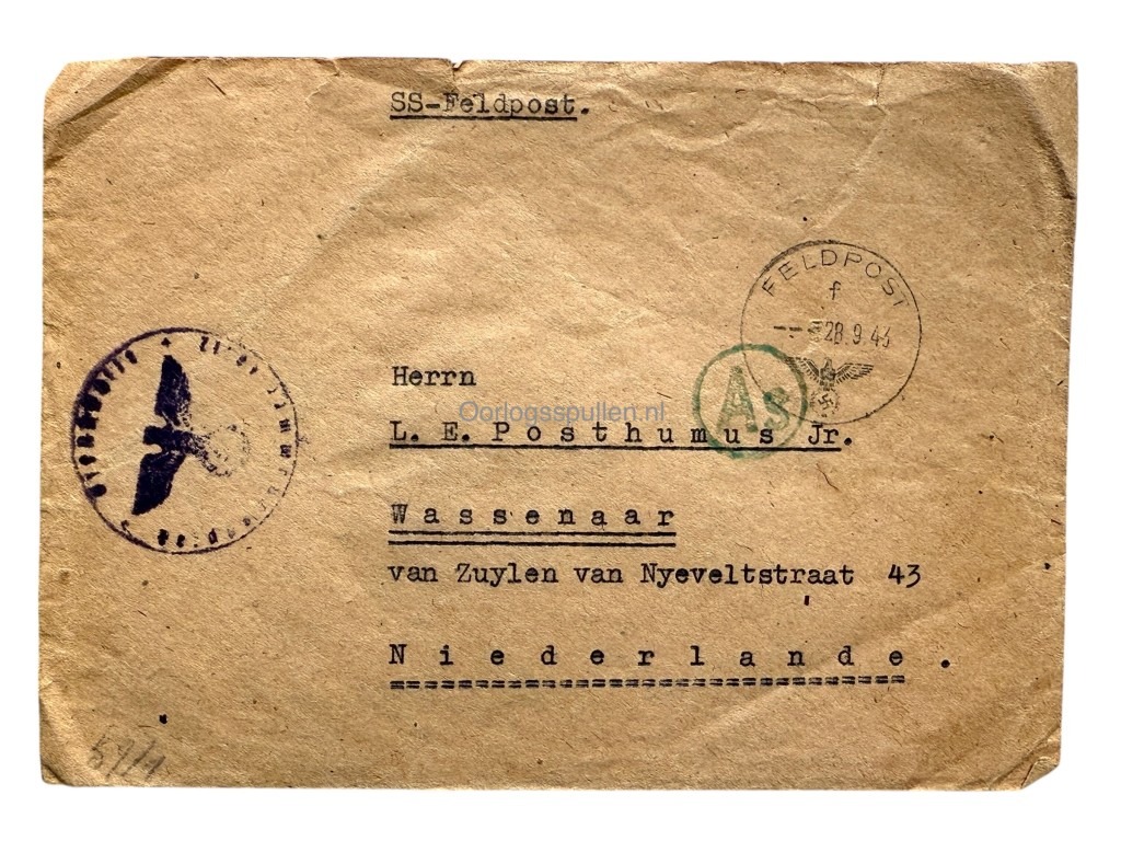 Original WWII Dutch Waffen-SS Feldpost letter 'Freiwilligen-Panzergrenadier-Regiment 48 SS-Brigade Nederland'