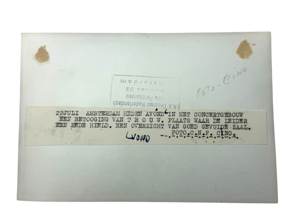 Original WWII Dutch NSB photo concert hall in Amsterdam - Image 2