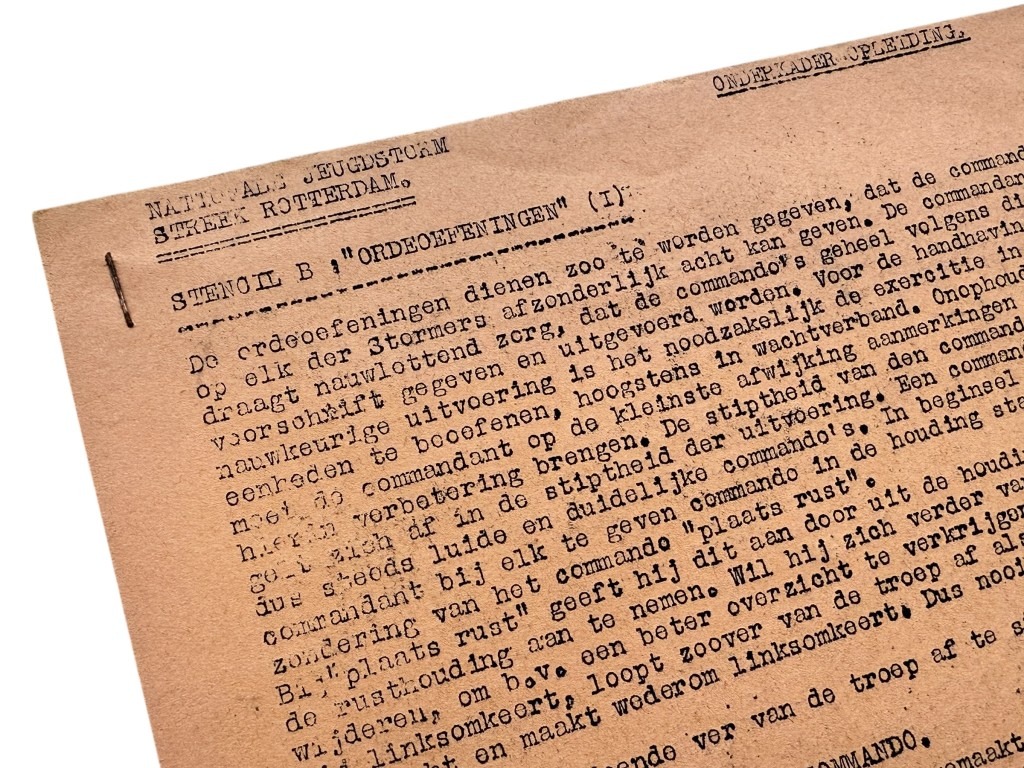 Original WWII Dutch Nationale Jeugdstorm drill exercises documents from Rotterdam - Image 2