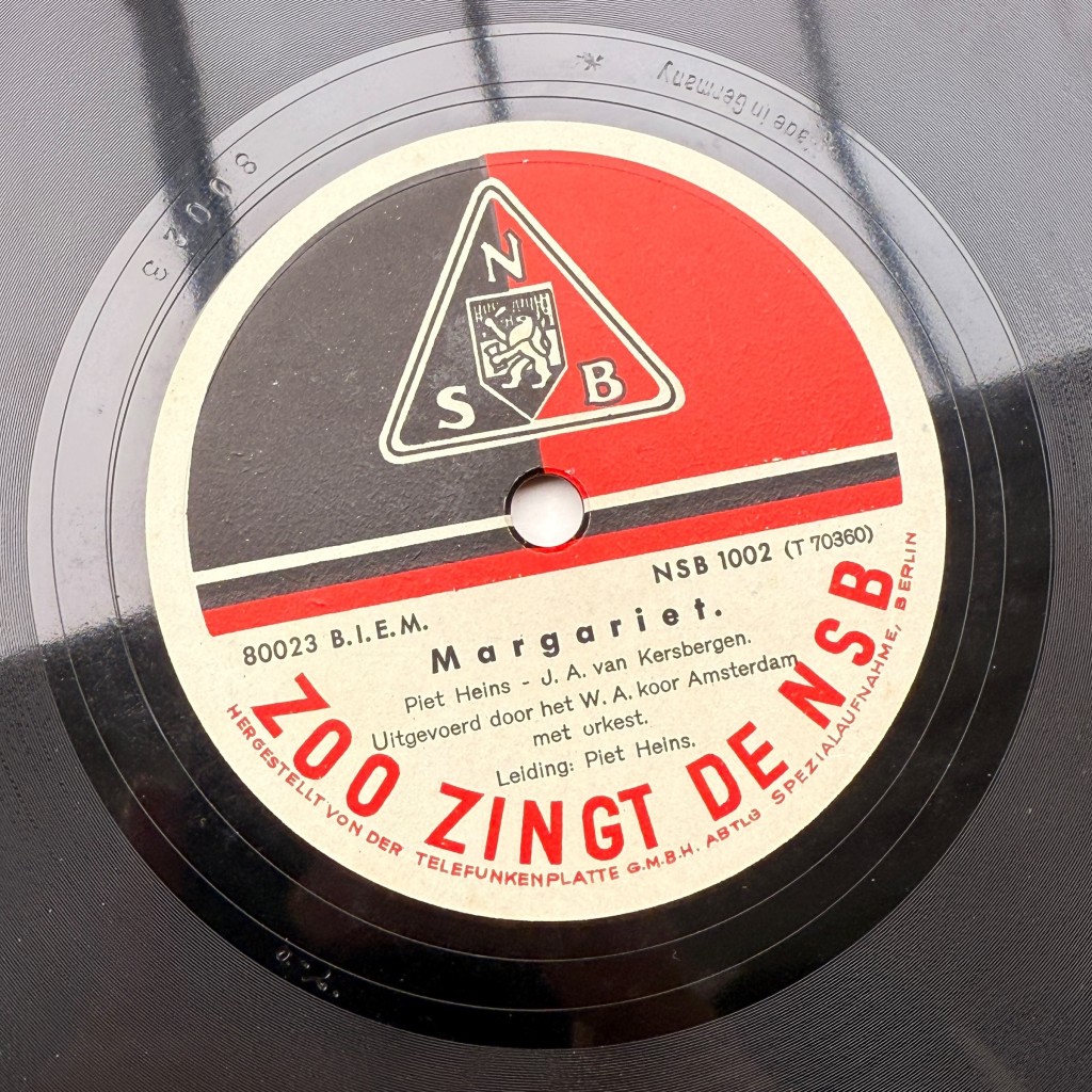 Original WWII Dutch NSB record with cover - Zwart-Rood, waai uit nu! & Margariet - Image 5