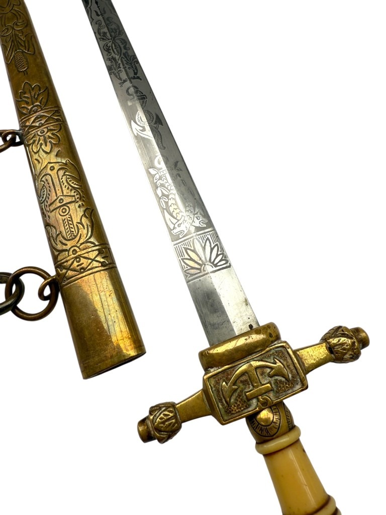 Original Pre 1940 Dutch Navy M1880 officers dagger - Image 14