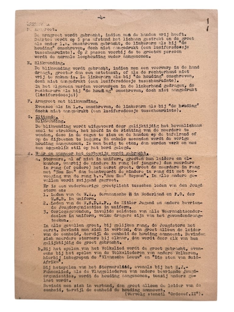 Original WWII Dutch Nationale Jeugdstorm drill exercises documents from Rotterdam - Image 6