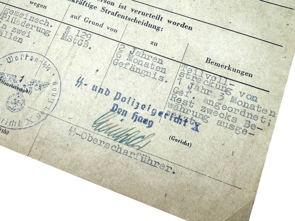 Original WWII Dutch Waffen-SS volunteer punishment document Voorburg/Rotterdam - Image 6