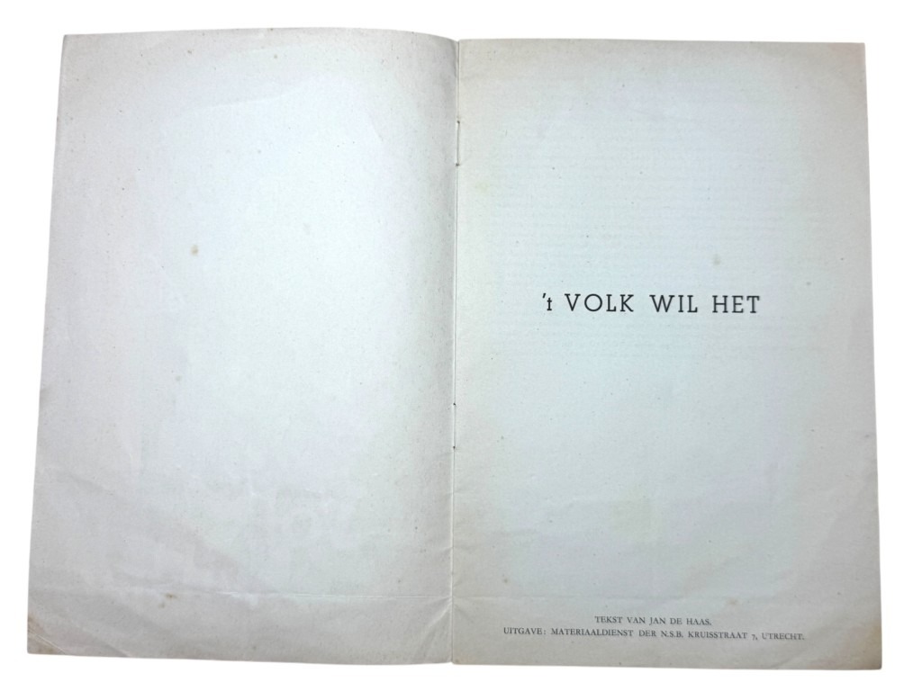 Original WWII Dutch NSB brochure ‘Volk wil het’ - Image 2