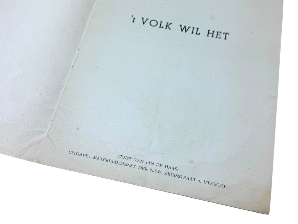 Original WWII Dutch NSB brochure ‘Volk wil het’ - Image 3