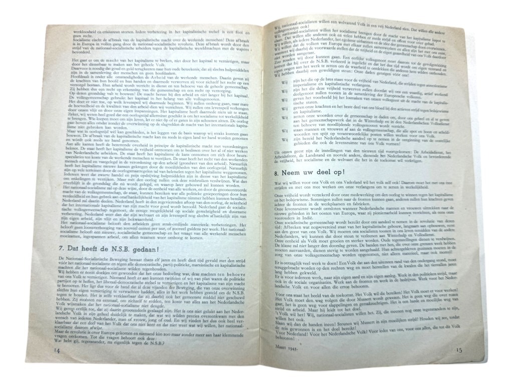 Original WWII Dutch NSB brochure ‘Volk wil het’ - Image 7