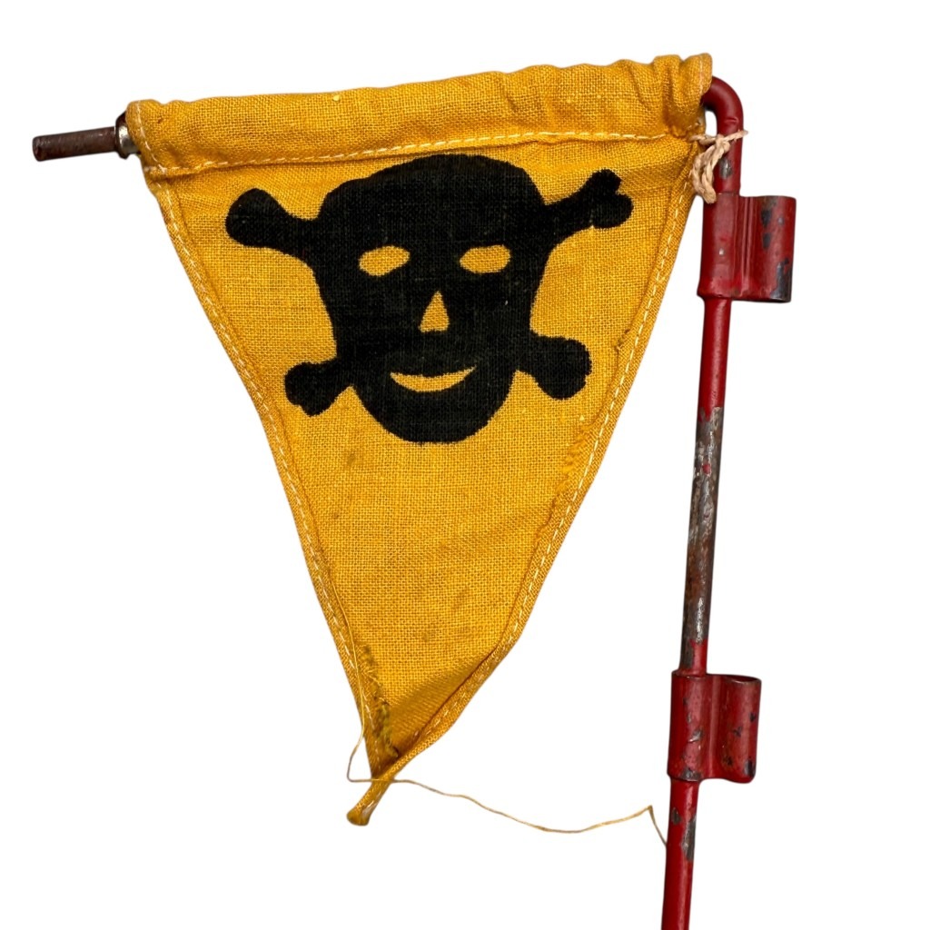 Original WWII German gas warning flag with pole