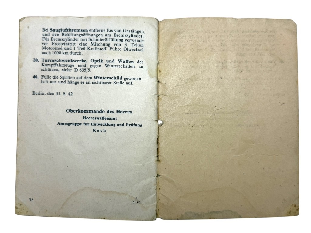 Original WWII German Taschenbuch für den Kraftfahrer im Winter D/632/2 - Image 8