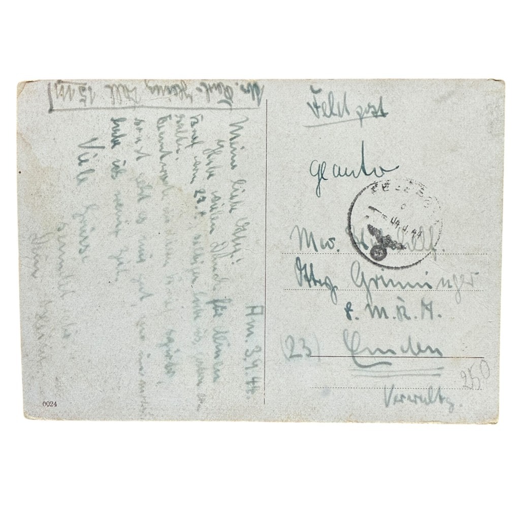 Original WWII German postcard soldiers with artillery - Image 2