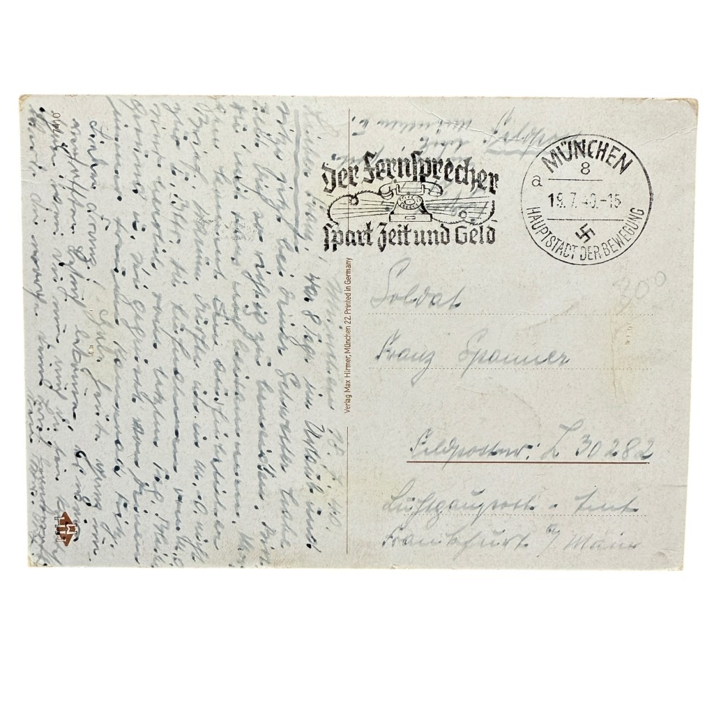 Original WWII German postcard soldier - Image 2