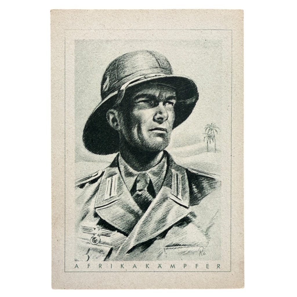 Original WWII German postcard Afrikakämpfer