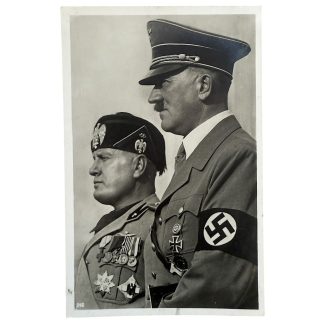 Original WWII German postcard Adolf Hitler and Benito Mussolini
